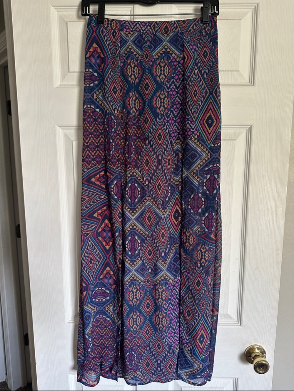 Boho Diamond Print Maxi Skirt